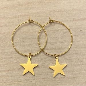 Star Hoop Earrings